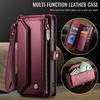 For Samsung Galaxy S26 Ultra Leather Case CASEME C36 Zipper 10 Card Slots Phone Cover with Straps
