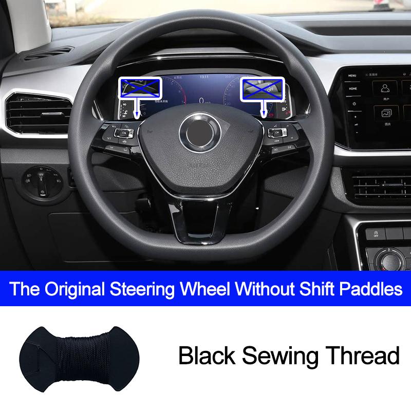 Hand Sewing Car Steering Wheel Cover Braid on the Steering wheel For Volkswagen Golf 7 Mk7 2012-2020 VW T-Cross 2018-2025 2025
