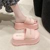 Fashion 8CM Casual Wedge Slippers for Women New Summer Non Slip Platform Sandals Woman Open Toe Comfortable Female Chunky Beach Slippers
