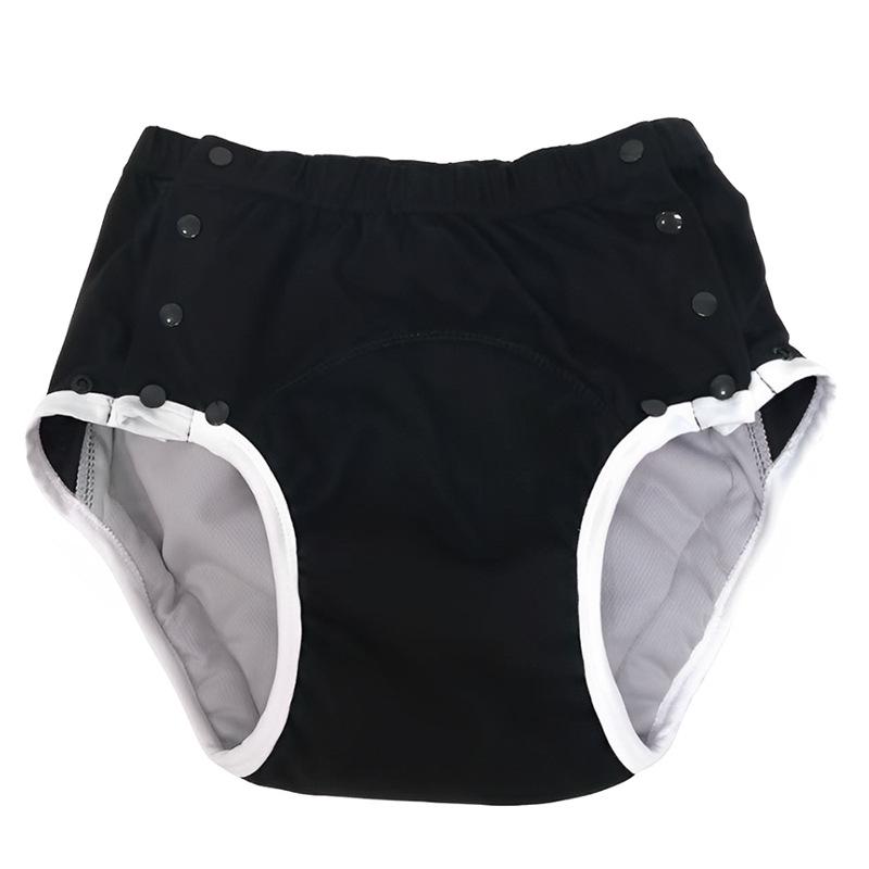 

Дихаючі бавовняні підгузки для дорослих, що не протікають - багаторазові та зручні для людей похилого віку L (50-70kg) чорний