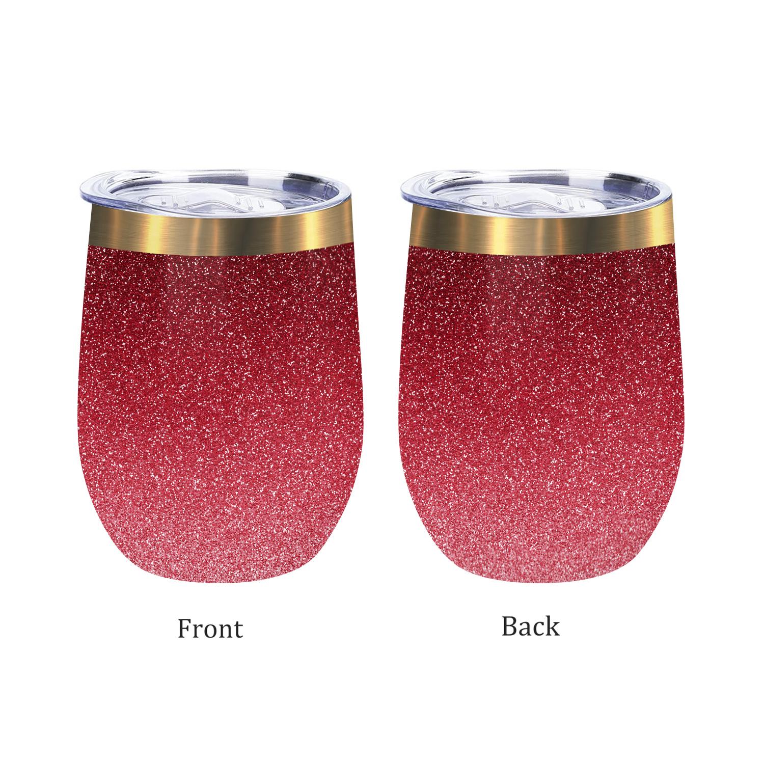 12oz Glitter Print pattern Tumbler Vacuum Cup With Lid stainless steel double wall wine glass for Hot or Cold Drink coffee Mug 12oz
