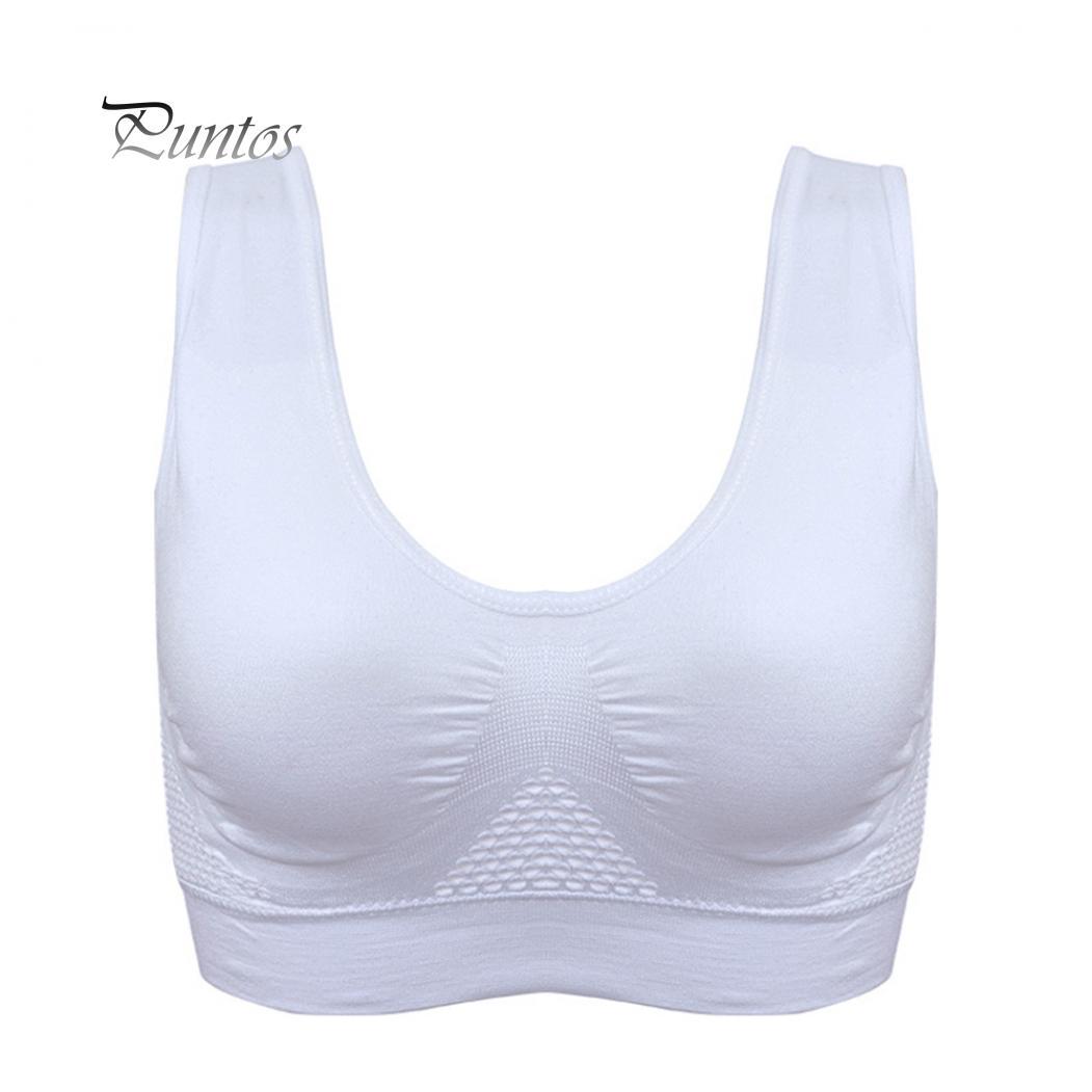 

Плюс размер женщин противоударный дышащий беспроводной жилет пуш-ап бюстгальтер спортивное нижнее белье XXXL белый