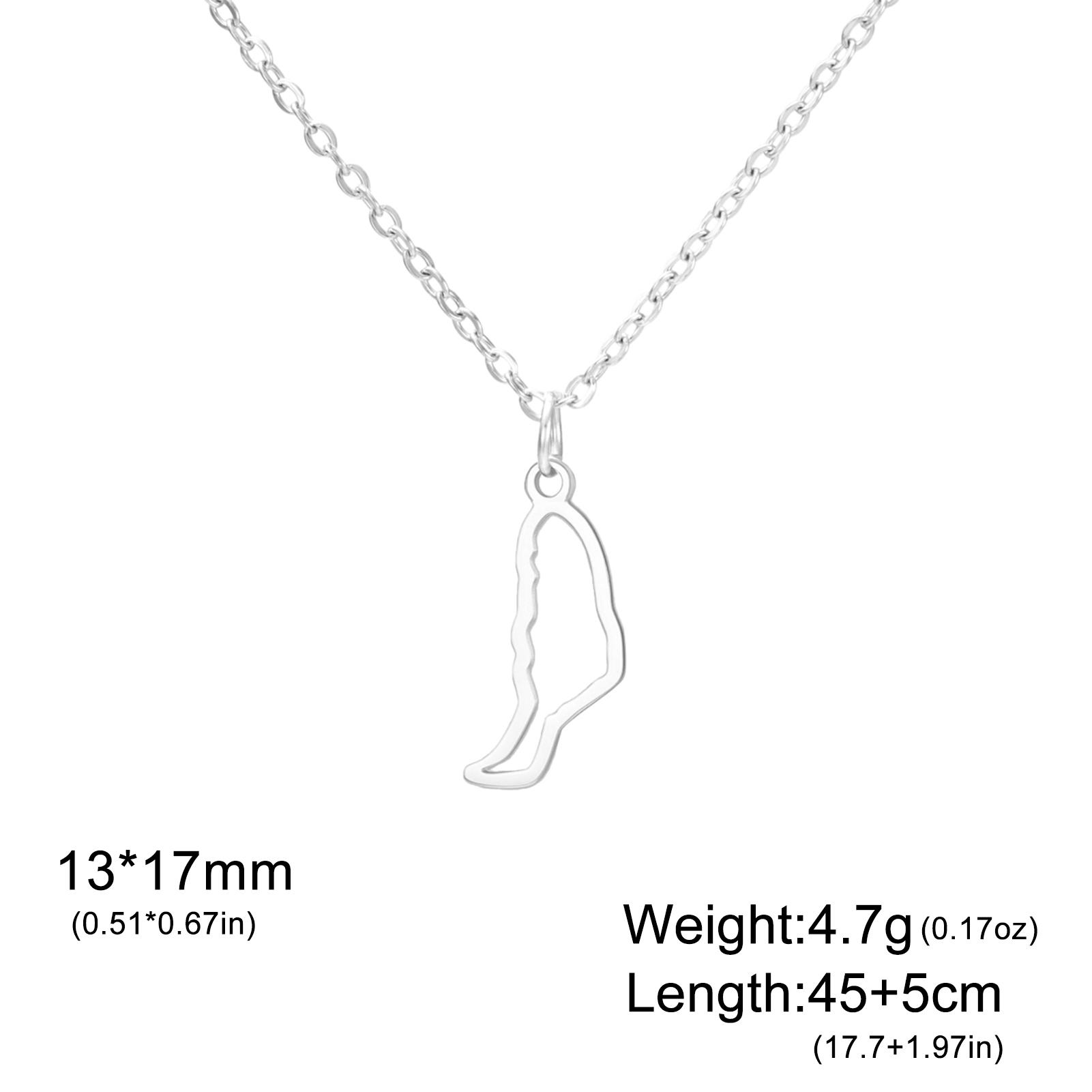 Edelstahl Fuerteventura Halskette für Damen Edelstahl Spanien Fuerteventra Kartenumriss Anhänger für DIY Schmuck 45cm white