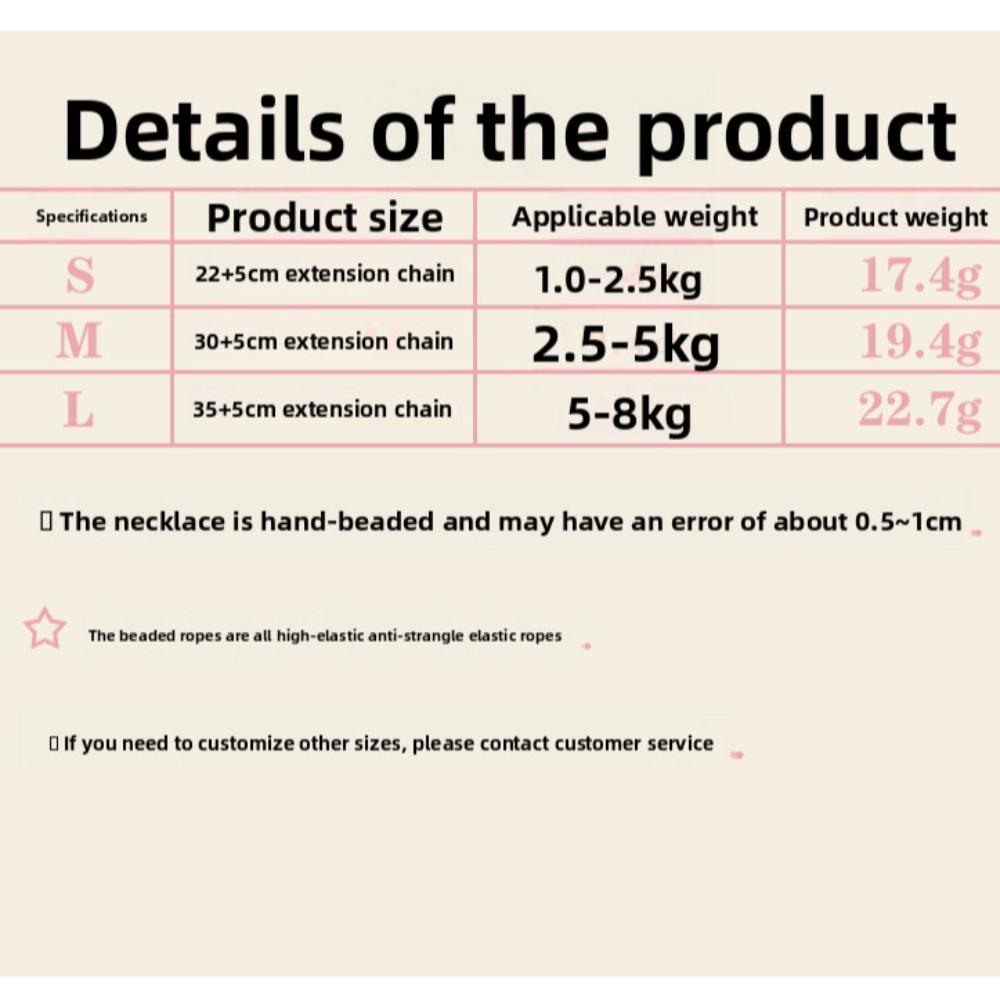 Adjustable Elastic Cat Neck Chain Colorful Dog Cat Pet Collar Pet Costume Accessories