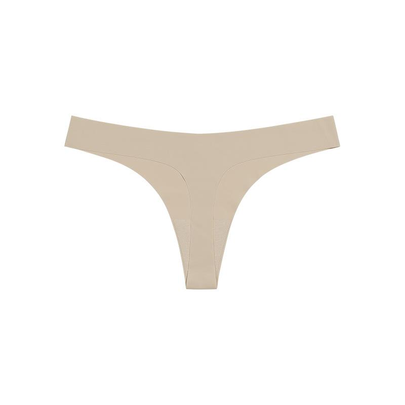 

Traceless ice silk thong low waist sexy temptation briefs Yu T pants plus sports underwear foreign trade XL абрикос світлого кольору
