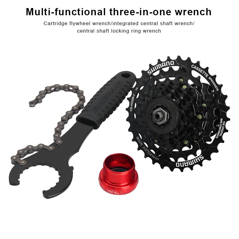 3 în 1 casetă bicicletă roată liberă instrument de îndepărtare a volantului cu lanț bici bicicletă casetă pinioane cheie instrument de reparare MTB