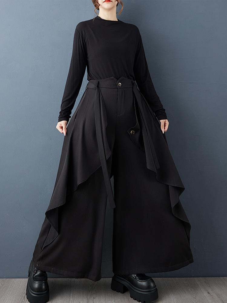 XITAO black irregular female pants GJ1249