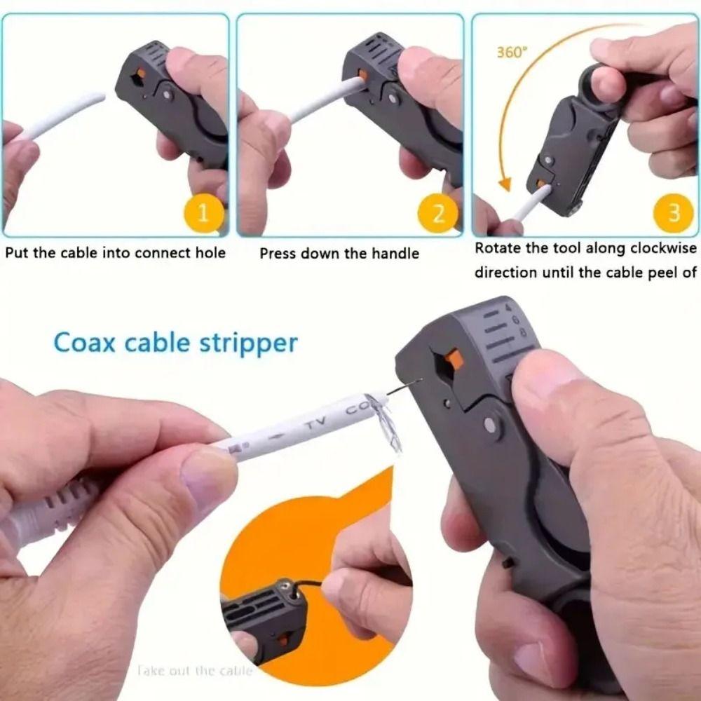 Carbon Steel Coax Cable Crimper Multifunctional Wear-Resistant Wire Stripper Tools Set Coaxial Compression Coax Cable Extend