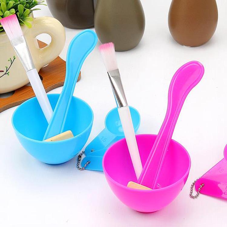 DIY beauty set, plastic mask bowl four-piece set 4 in 1 makeup and beauty mask tool set