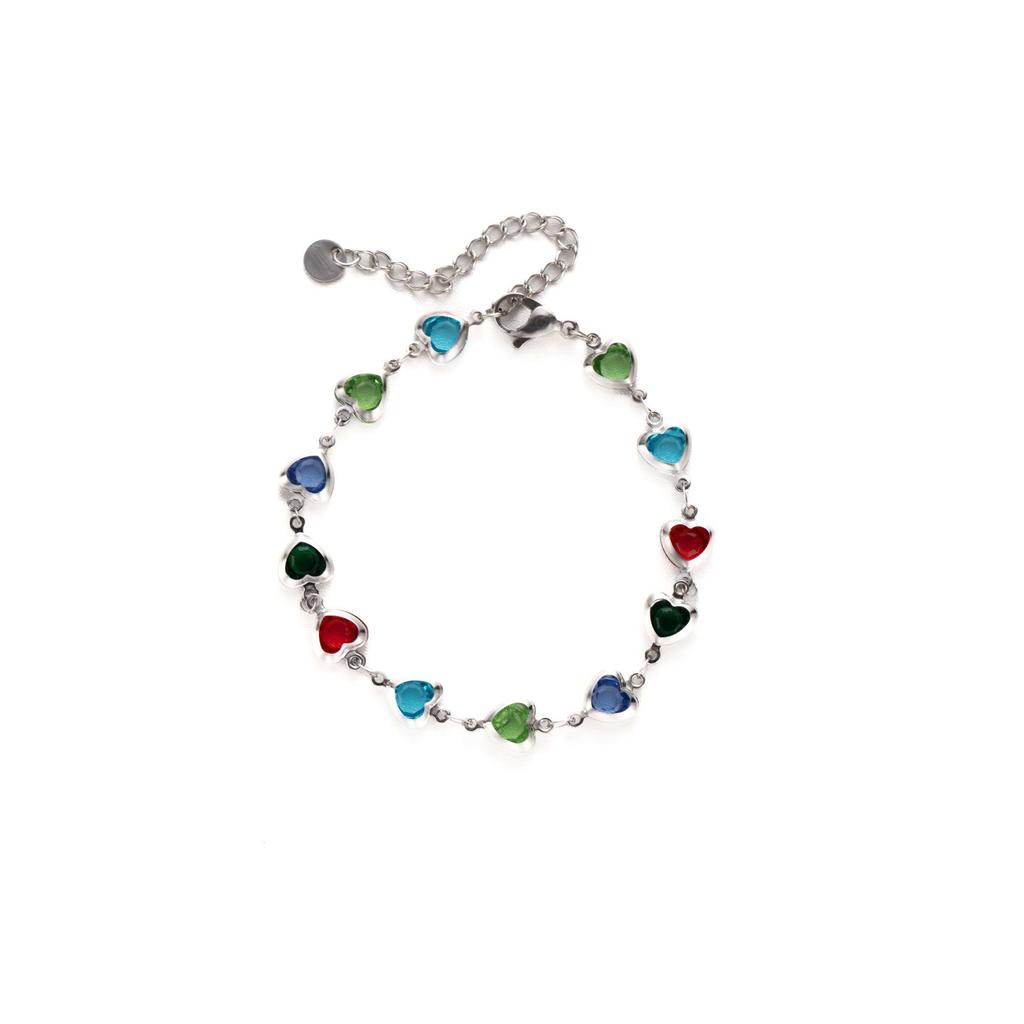 Color Love Bracelet, Personality Temperament, Heart-Shaped Bracelet, High-End Creative Fashion Jewelry.