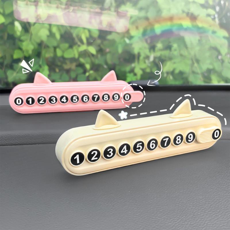 Temporary Parking Telephone Number Card Temporary Parking Plate With Cat Ear Parking Number Plate For Cars
