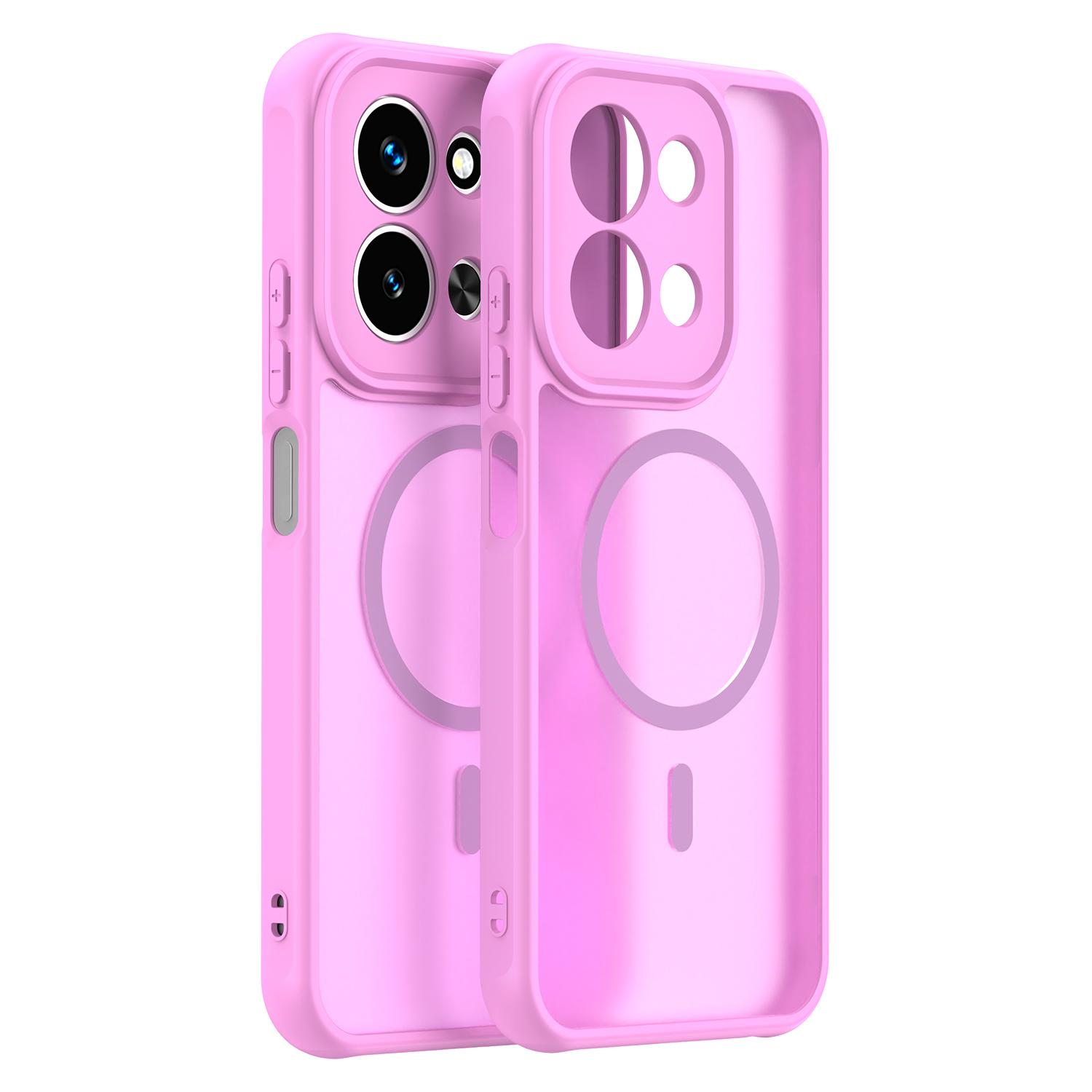 

Xiaomi Redmi 15C 4G (171.1*82.1*8.2mm)/Poco C85 4G Phone Case,Magnetic Shockproof Phone Case,Bumper Hybrid Cover for Xiaomi Redmi 15C 4G рожевий
