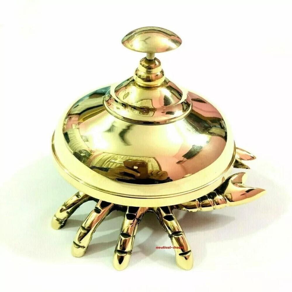 Nautical Brass Antique Crab Reception Calling Bell – 7.62 Cm