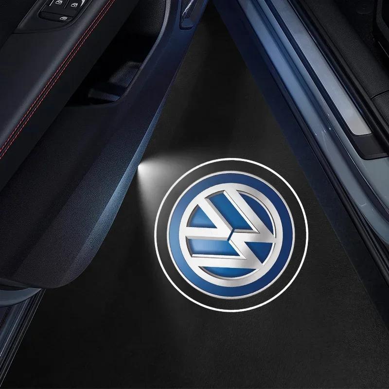 For VW Volkswagen Jetta MK5 Golf Car Door Welcome Projector Logo Ghost Shadow Night Light Laser Lamp Courtesy Lamp For Volkswage