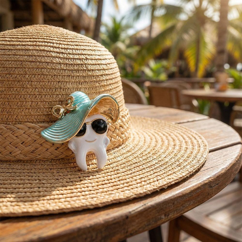 Cartoon Cool Tooth Brooch Zinc Zinc Zinc Alloy Hat Teeth Brooch Fashion Clothing Corsage Banquet Party