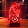 Infinity Heart Personalized Picture Lamp Custom Couple Photo Heart Nigth Light Custom Plaque Bedside Lamp Romantic Gift for Wife Anniversary