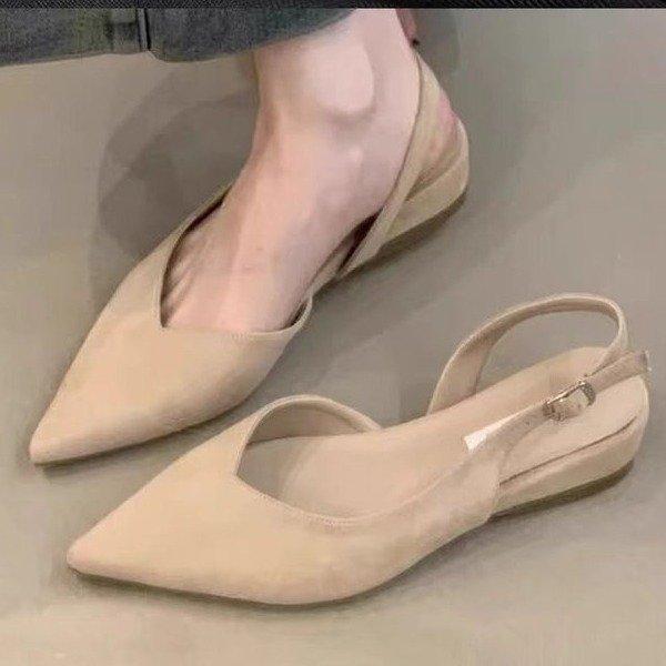 Baotou sandals fairy shoes new spring and summer thin heels empty pointed single shoes French temperament high heels