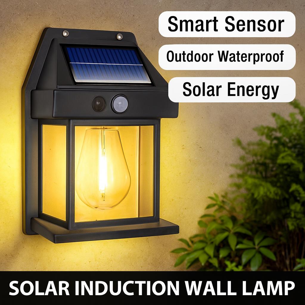Solar Powered Wall Light Outdoor Waterproof Light House-shaped Creative Motion-activated Lighting for Wall Pathway Garden Lawn