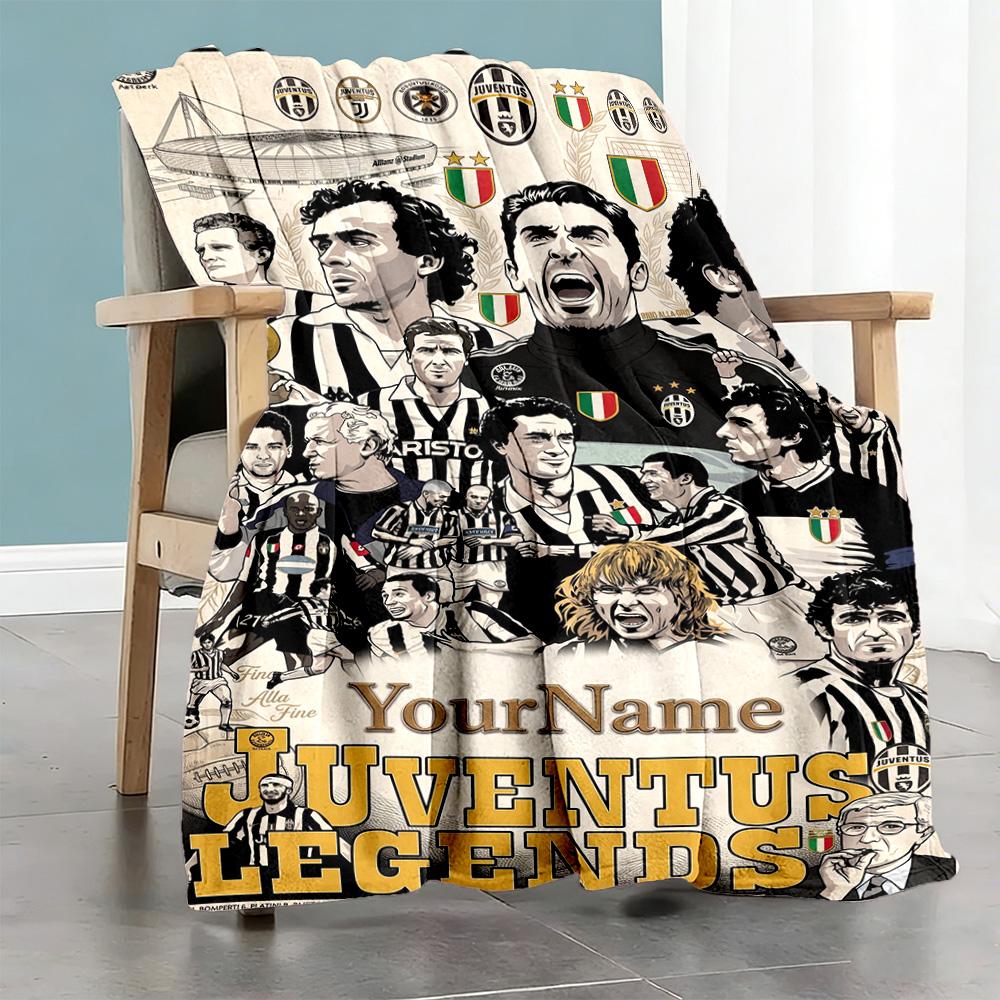 Juventus Customize Text Blanket Throw Personalized Blanket Soft Warm Cozy Great for Seaside Bedding Office Picnics for All Occasions