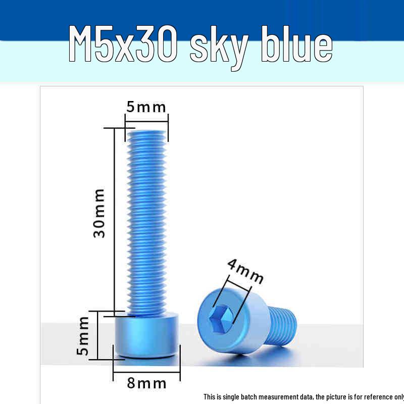 Śruby z łbem walcowym z gniazdem sześciokątnym z anodowanego aluminium M5 - Lekkie, Trwałe, Odporne na zużycie