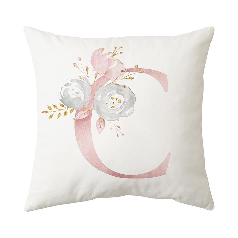 26 Letter Printed Cushion Cover Modern Simple Home Sofa Decoration Cushion Cover Bedroom Cushion Cover