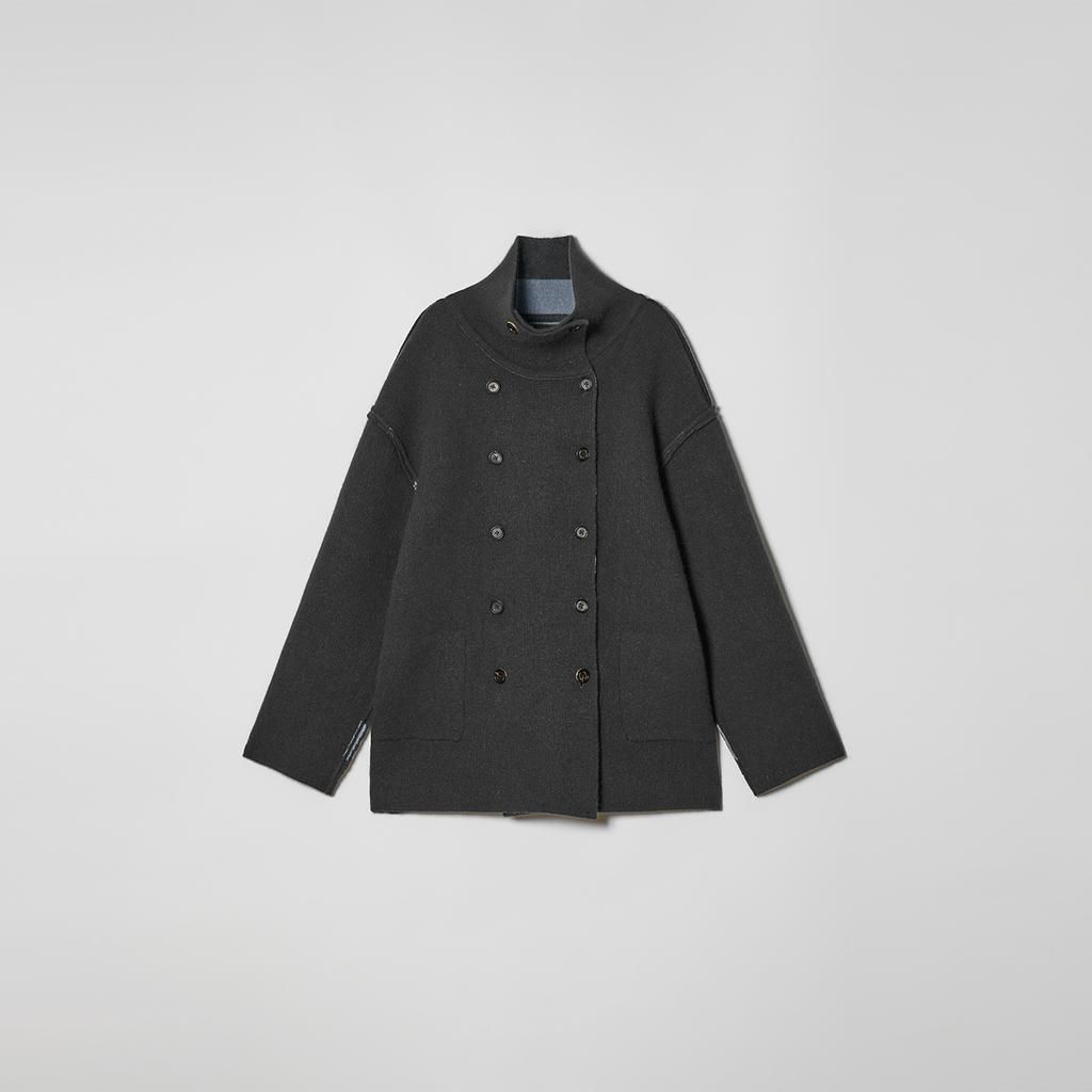 Salty Pebble Reversible Stripe Coat [Ash Blue]