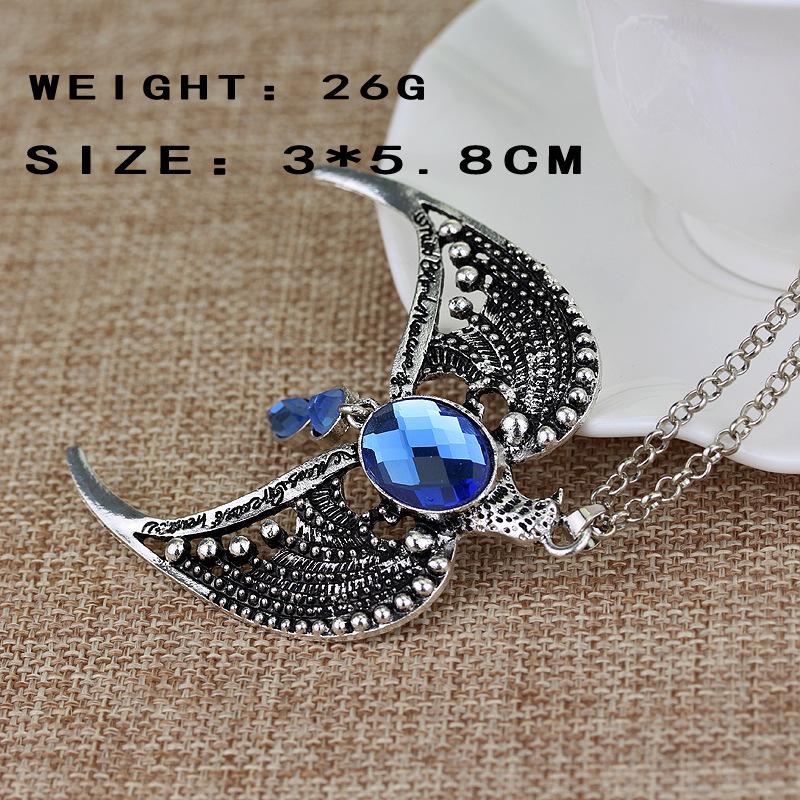 Blue Artificial Gemstone Crown Necklace, Lost Crown, Magic Academy Movie Jewelry Gift