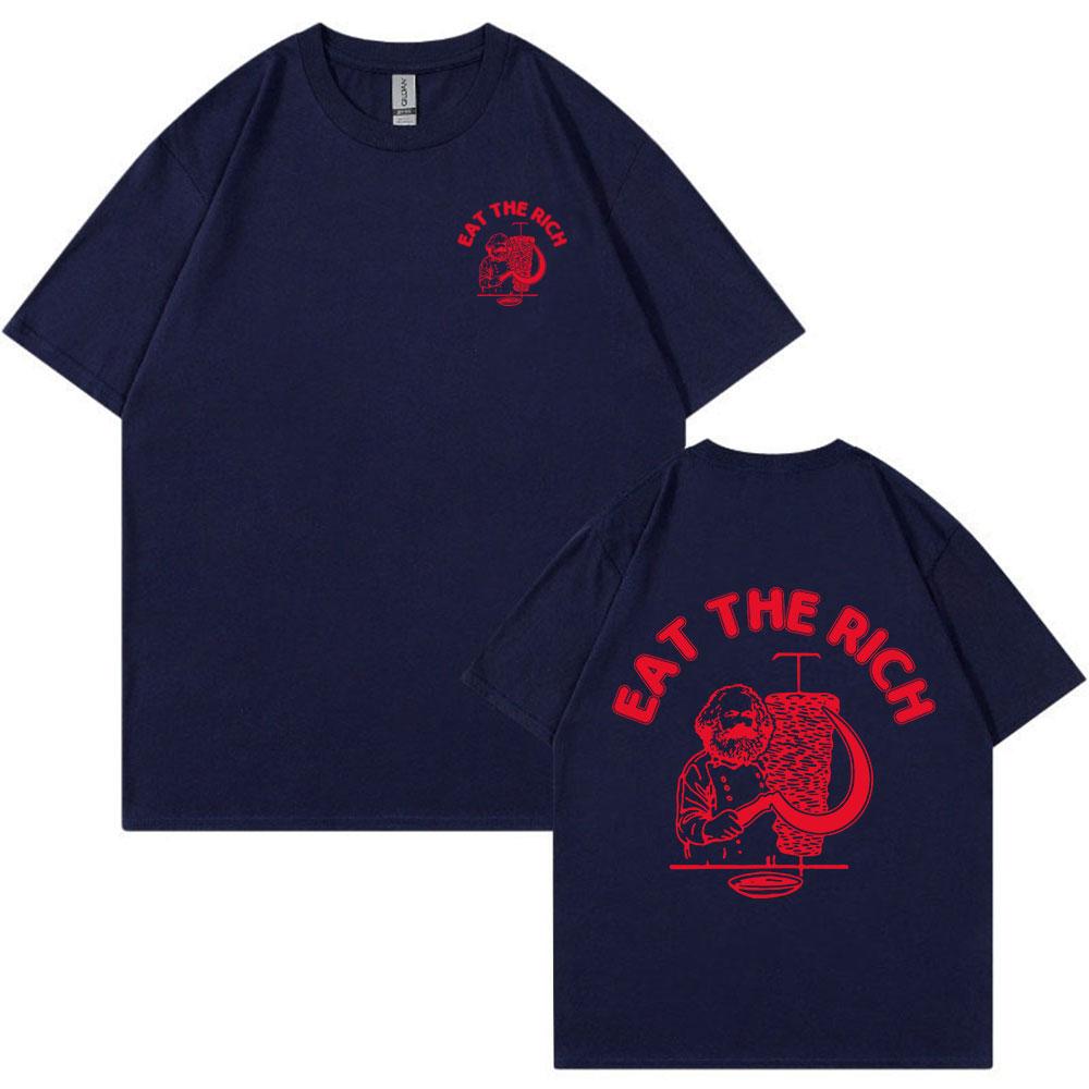 Funny Eat The Rich Doner Kebab T-Shirt Men's Cotton Casual Short Sleeve T-shirts Fashion Vintage Tee Shirt Oversized Streetwear