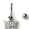 16G Multicolor Rhinestone Cute Turtle Sexy Body Piercing Belly Button Bar Ring