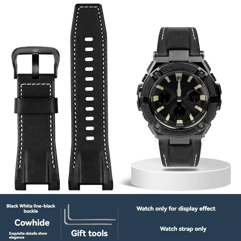Voor Casio G-SHOCK GST-S130/S110/S120/W130L GST-210/B100/W300 Echt Lederen Horlogeband armband Mannen nylon Horlogeband 26mm