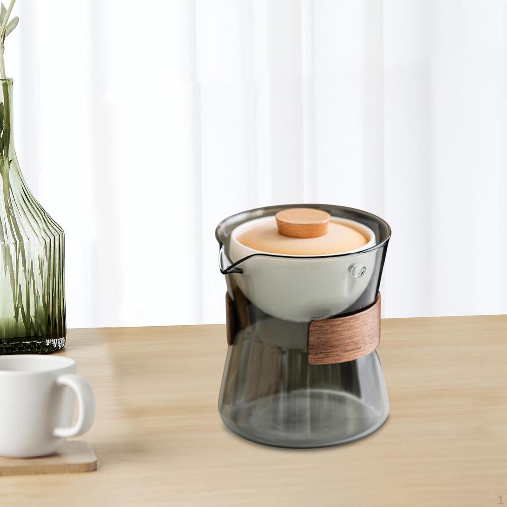 Glass Teapot Blooming & Loose Leaf Dinnerware Removable Portable Tea Kettle Gong Fu
