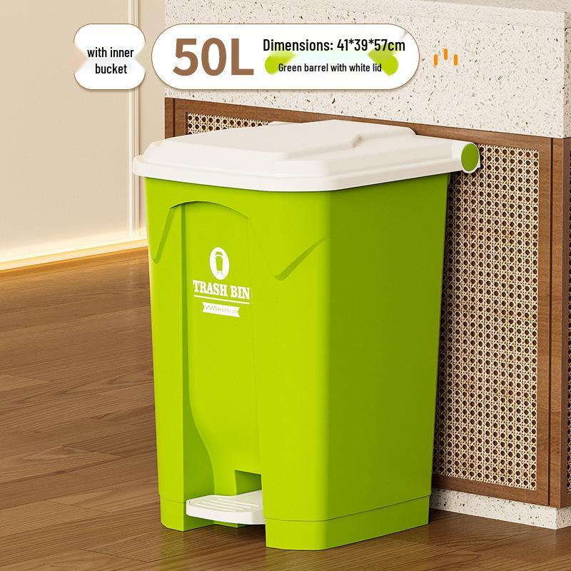 Large 30L Outdoor Kitchen Trash Can with Pedal and Lid