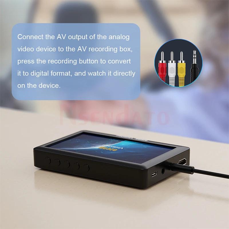 4,3" AV-inspelare Video Ljud Inspelningsbox 1080P från VHS Digi Bärbar Vhs DVD Hi8 Videokamera Spelare till TF-kort USB-minne