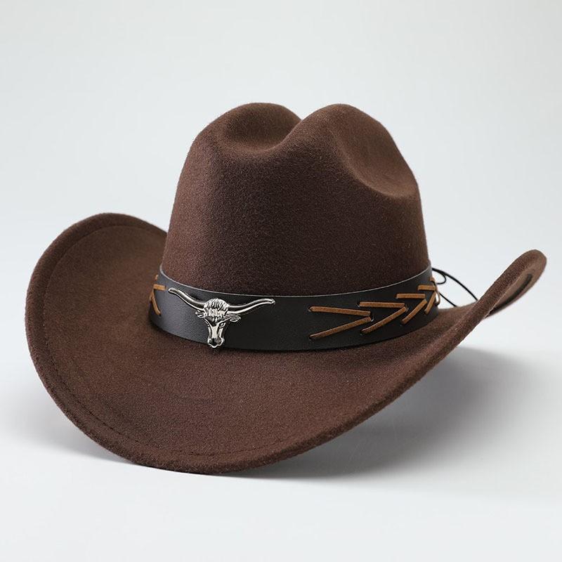 Autumn and winter European, American and western cowboy hats fashion woolen jazz hats men's and women's British fedora hats