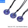 Natural crystal stone safety buckle pendant 30mm donut braided necklace fashion accessories