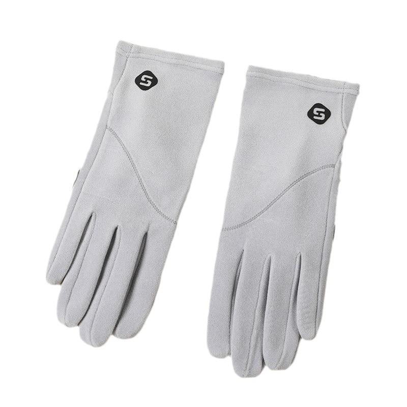 Autumn and Winter German Velvet Warm Women's Gloves Plus Velvet Thickened Windproof Cold and Anti Slip Touch Screen Electric Vehicle Outdoor Riding