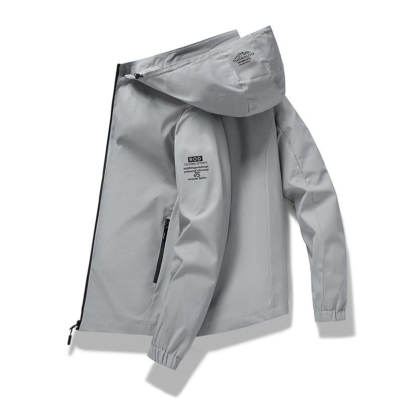 Kurtka z kapturem męska Cienka część kurtki bokserskiej Męska wiatrówka Outdoor Sports Casual Wygodna kurtka męska Wiosna i jesień