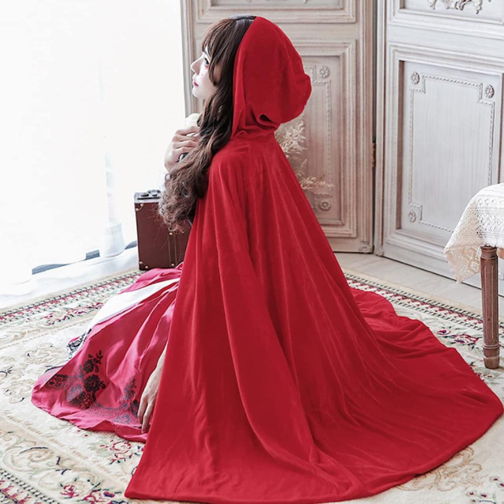 [Milky Time] Women's Little Red Riding Hood Cosplay Costume with Cape for Christmas and Halloween