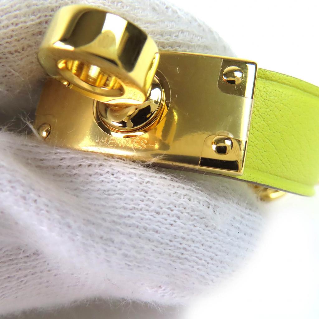 Pristine HERMES Kelly Leather Glove Holder yellow leather Women Used