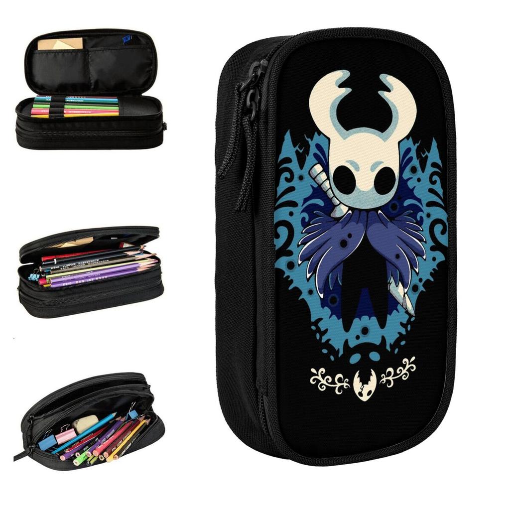 Hollow Knights Silksongs Little Ghost Pencil Case Pencil Pouch Pen Box for Student Bag School Supplies Zipper Accessories