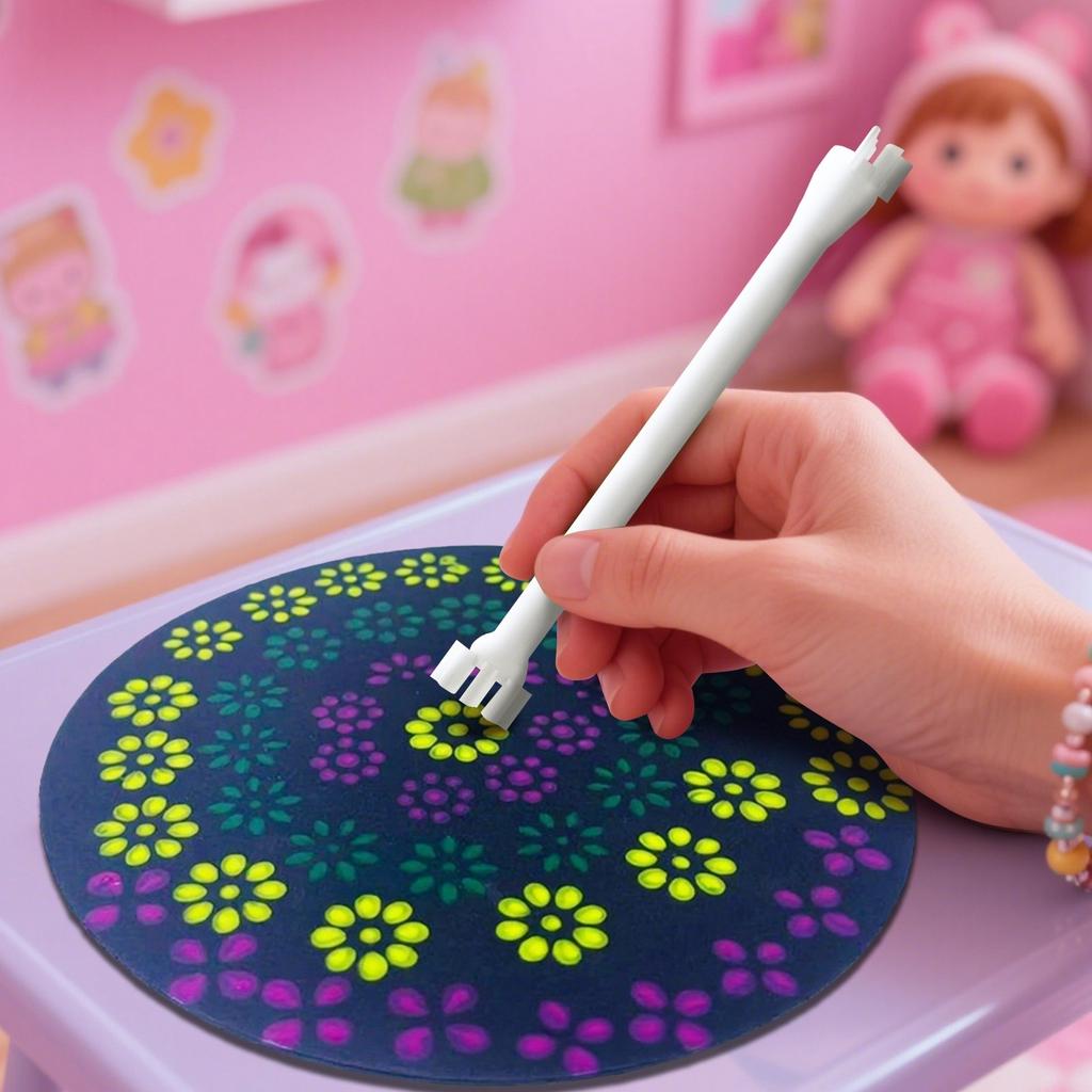 Flower Stippling Tool For Stippling 5 Petal Shaped Double Head Stippling Brushes For Painting, Relief Sculpting, And DIY Crafts