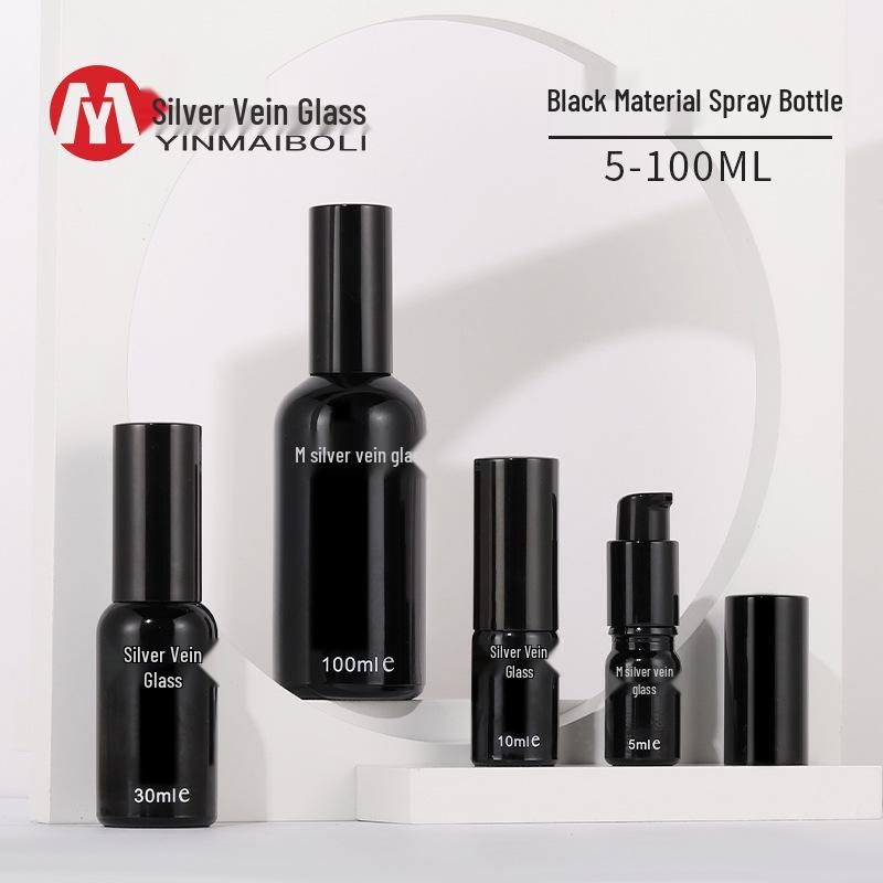 

Silver Vein Spot Black Spray Essential Oil Bottle (100ml) & Amethyst Matte Black Perfume Spray Bottle (30ml)
