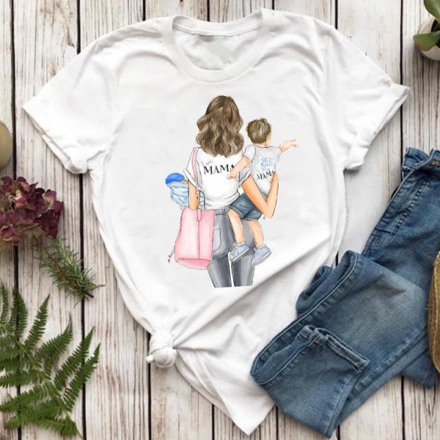 Buy Women T-shirts Short Sleeve Clothing Boy Son Mom Mother Mama