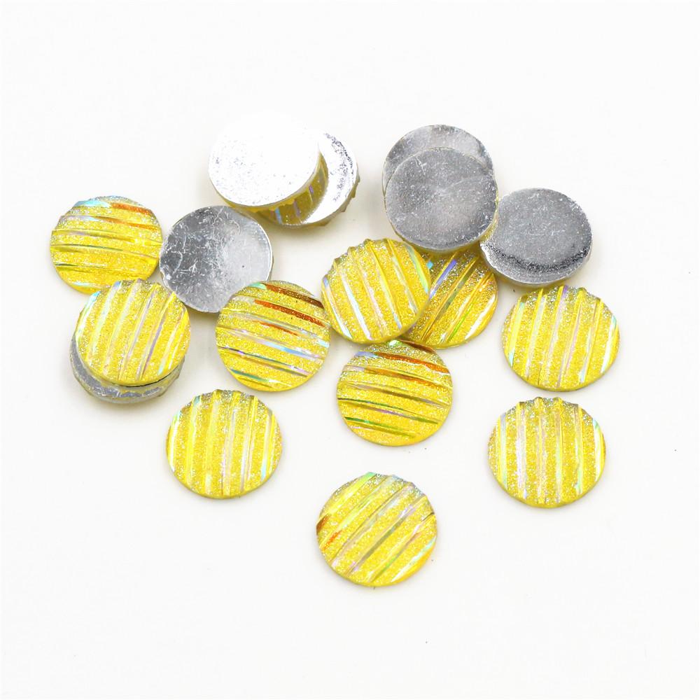 40pcs 8mm 10mm 12mm Mix Colors Mermaid Fish Scale Flat back Rhinestone Round Cabochon Embellishment Scrapbooking DIY Crafts