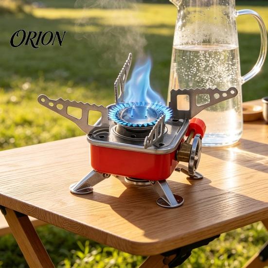 Lightweight Backpacking Stove Portable Outdoor Camping Stove, 2800W Adjustable Foldable Square Camp High Power Picnic Cooker Gas Burner for