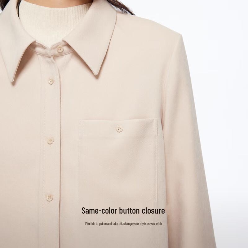 VEROMODA Women's Solid Pocket Lapel Shirt