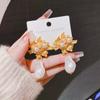 S silver needle gold flower irregular pearl stud earrings women's antique light luxury rose flower earrings ear jewelry