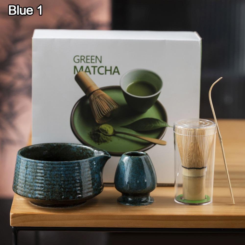 

4 шт. Керамический бамбуковый японский набор для чая матча Держатель для венчика матча Многоразовый набор для венчика матча Чаша для матча Набор для приготовления матча
