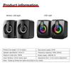 With LED Light for Desktop Computer VIKEFON HIFI Stereo Microphone USB Wired Caixa De Som Computer Speakers PC Sound Box