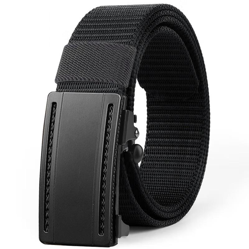 Canvas Belt Men'S Casual Outdoor Nylon Belt Middle-Aged And Young Simple Automatic Buckle Belt Boys